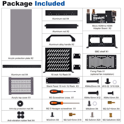 GeeekPi DeskPi RackMate T1 Netzwerkschrank 8U Schwarz