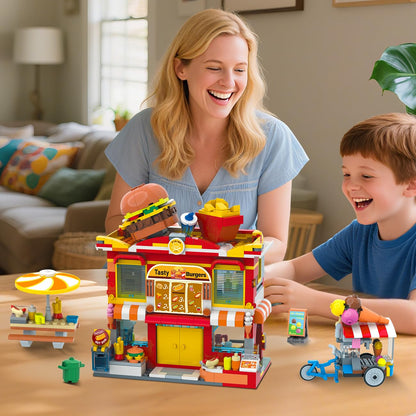 HOGOKIDS City Burger-Truck 2-in-1 Klemmbausteine, 826 Teile