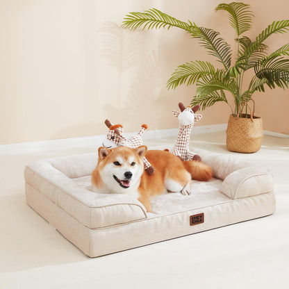 EHEYCIGA Orthopädisches Hundebett Grosse Hunde Beige - 112x81cm
