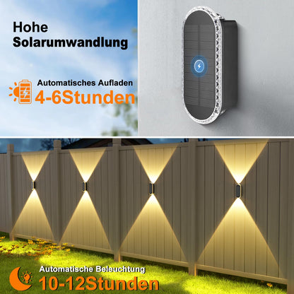 ELLASAY Solar Wandleuchten Aussen, Up & Down, 3 Farben, IP65, 6er-Set