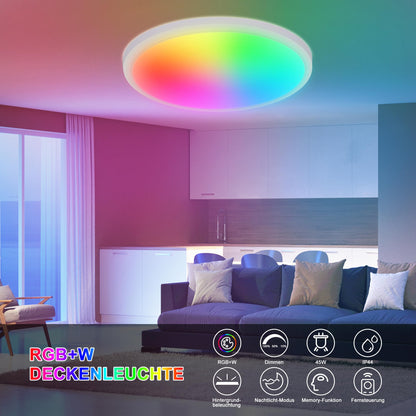 ONDTA LED Deckenleuchte Dimmbar RGB Panel Ø57cm – Neutralweiss 4000K