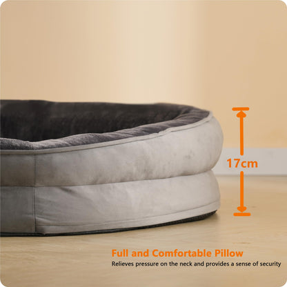 HMTOPE Orthopädisches Hundebett Hundesofa, 106 x 79 cm, Dunkelgrau