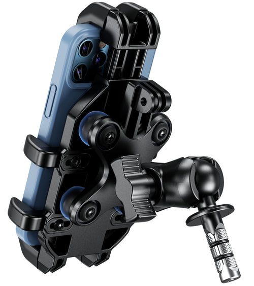 BRCOVAN Motorrad Handyhalterung Gabelvorbau Vibrationsdämpfer BKW-B7 mit Acht-Krallen-Halt und Kugelbasis
