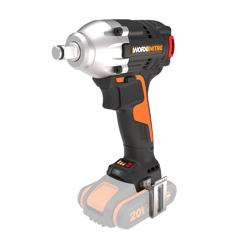 WORX WX272.9 Nitro Bürstenloser Akku Schlagschrauber 20V, kompaktes schwarz-oranges Gerät zum Lösen und Festziehen von Schrauben.