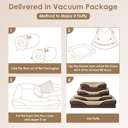 EHEYCIGA Orthopädisches Hundebett Memory Foam - Für kleine Hunde, Braun