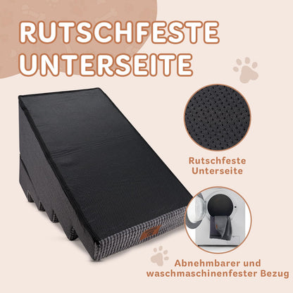 Sytopia Hundetreppe Bett 5 Stufen für grosse Hunde - 57cm Grau