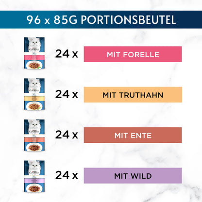 Gourmet Perle Erlesene Streifen in Gelee, Katzenfutter 96er Pack