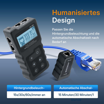 Mcbazel RJ45 Netzwerkkabeltester mit LCD-Display und PoE-Test