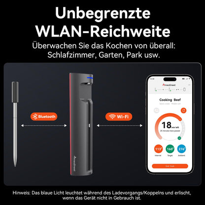 Meatmeet Pro Fleischthermometer kabellos mit WLAN und Bluetooth