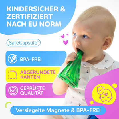 Magneo Magnetbausteine, 120-teiliges Bauset mit 2 Autos, ab 3 Jahren