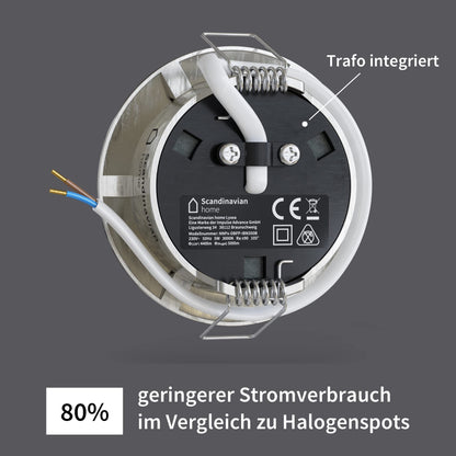 Scandinavian home 6er LED Spot Set Ø 68mm Warmweiss Edelstahl