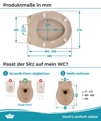 Calmwaters Premium WC-Sitz mit Absenkautomatik, antibakteriell, Beige