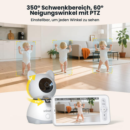 ieGeek Baby1T 2K Babyphone mit Kamera und 5-Zoll-Monitor