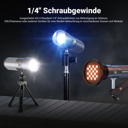 NEEWER FL10 RGB LED Spotlight – 10W Foto-Taschenlampe, 20 GOBO-Filter