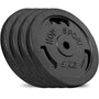 Hop-Sport Hantelscheiben Set Gusseisen 20 kg (4 x 5 kg) 31 mm Bohrung, lackiertes Gusseisen mit Lochgriffen