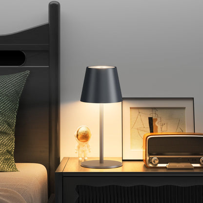 lundwa LED Akku Tischleuchte HT019 dimmbar kabellos 2er-Set Anthrazit