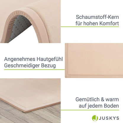 Juskys Krabbelmatte Spielmatte Samt 200x150 cm Beige
