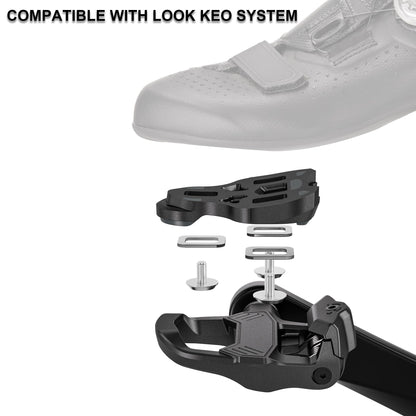 GEWAGE Klickpedale für Rennrad, Look KEO kompatibel, inkl. Cleats