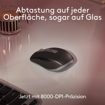 Logitech MX Anywhere 3S for Mac – kabellose Bluetooth-Maus, Hellgrau
