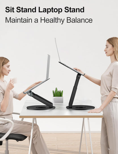 Ergonomischer Laptop Ständer höhenverstellbar 360° - Schwarz