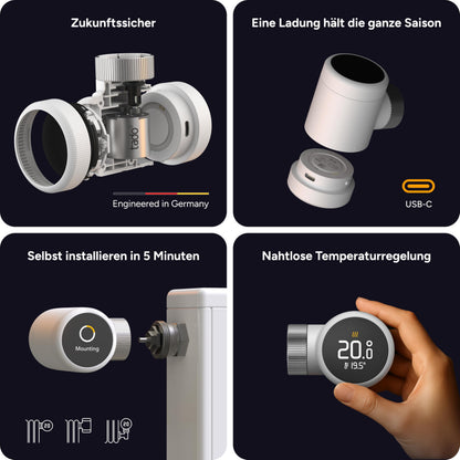 tado° Smartes Heizkörperthermostat X mit App- und Sprachsteuerung