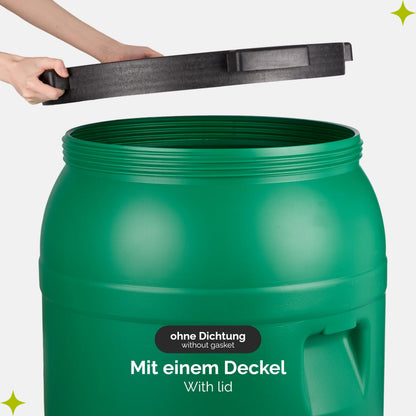 Garronda Weithalsfass 220 Liter HDPE mit Deckel grün GD-0078