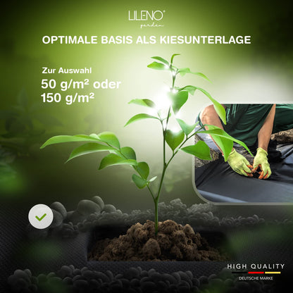 LILENO HOME Unkrautvlies 50 m² Gartenvlies 150 g/m², 1 x 50 m