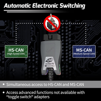 Vgate vLinker FS OBD2 USB Adapter für FOR-Scan HS/MS-CAN