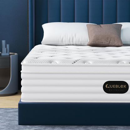 Queblox 7-Zonen Orthopädische Taschenfederkern Matratze 90x200cm H3, rechteckig. Bietet ergonomischen Schlaf und Druckentlastung.