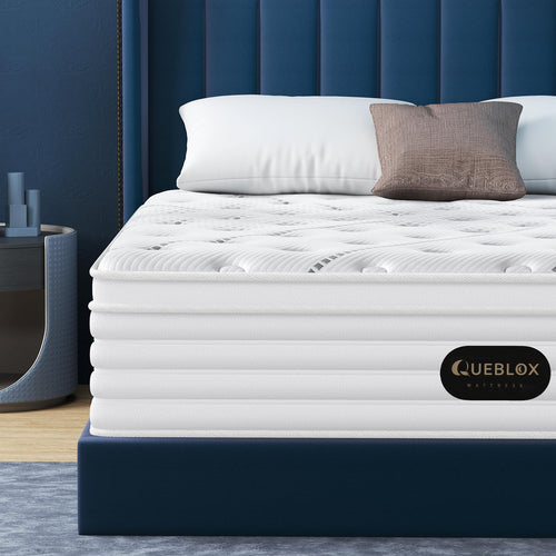 Queblox 7-Zonen Orthopädische Taschenfederkern Matratze 90x200cm H3, rechteckig. Bietet ergonomischen Schlaf und Druckentlastung.