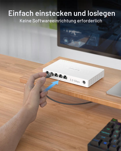 BrosTrend 5-Port 2.5G Ethernet Switch, unmanaged, lüfterlos