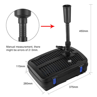 Forever Speed 4-in-1 Teichpumpe mit Filter und 11W UV-Klärer, 2500 l/h