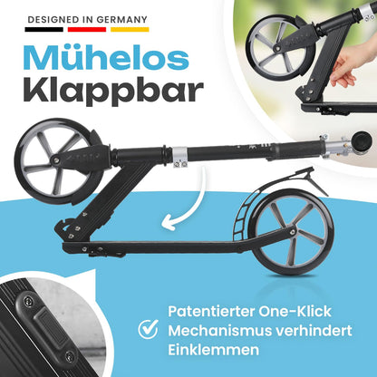 Rollkönig City-Scooter faltbar, Tretroller für Kinder und Erwachsene