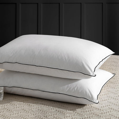 APSMILE Daunenkissen 50x75 3-Kammer Kopfkissen Weiss 2er Set. Weisses Kopfkissen zur Stütze von Kopf und Nacken im Schlaf.