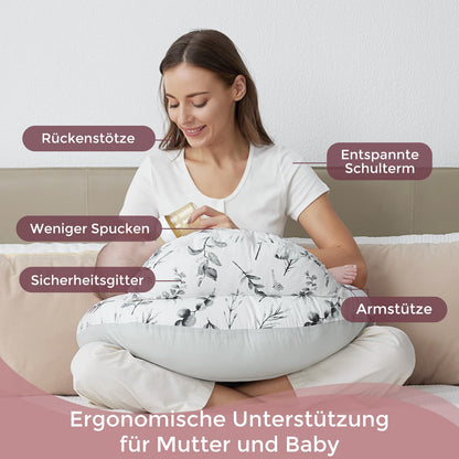 Momcozy Stillkissen mit Sicherheitsumrandung und Baumwollbezug