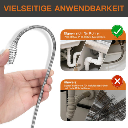 RISEMART Rohrreinigungsspirale 13 m Abflussspirale mit Bohraufsatz