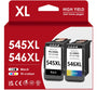 ZENOINK PG-545XL CL-546XL Druckerpatronen kompatibel für Canon Pixma, schwarze und farbige Tintenpatrone im Multipack