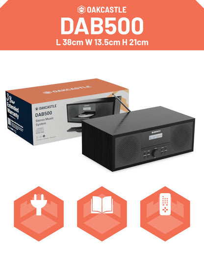 Majority DAB500 Stereoanlage mit DAB+, CD-Player, Bluetooth und UKW