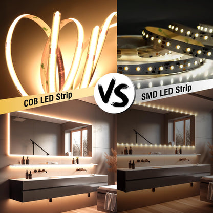 luktix COB LED Streifen 10m warmweiss 3000K dimmbar mit Fernbedienung
