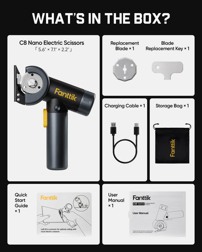 Fanttik C8 Nano Elektrische Schere mit LED-Display und Licht