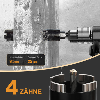 MOXPIFY Bohrkrone 50 mm Set mit SDS-plus, SDS-max und Sechskantschaft