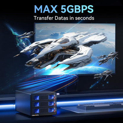 SwissTech 3 Bay HDD/SSD Gehäuse USB 3.0 - Alu für 2.5"/3.5" Laufwerke