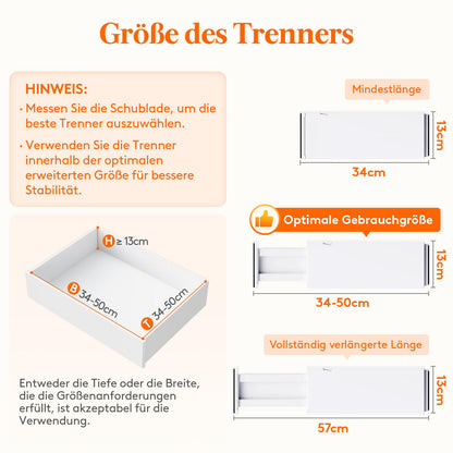 Lifewit Schubladentrenner 8er-Set, verstellbar, weiss