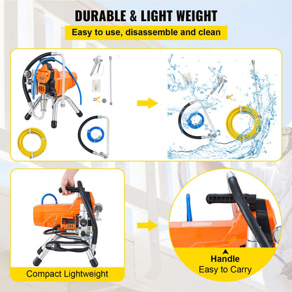VEVOR Airless-Farbsprühgerät 2200 W, 3000 PSI, 2 l/min, Modell 395