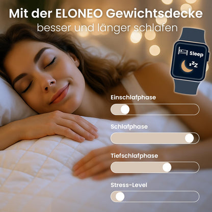 ELONEO Gewichtsdecke 135x200 cm 11 kg aus 100 % Baumwolle