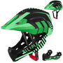 KidsPro Flexi 2-in-1 Kinderhelm - Schwarz Grün 52-56cm. Schwarz-grüner Helm. Schützt den Kopf beim Radfahren und Rollern.