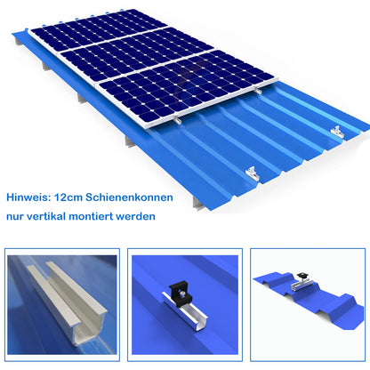 Warmfay Solarmodul-Halterung Set, Aluminium, schwarz eloxiert, 30-35mm