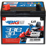BIG U1 Garden Power Rasentraktor Batterie - 12V 30Ah. Schwarzer Blei-Säure-Akku. Versorgt Rasentraktoren mit Startenergie.