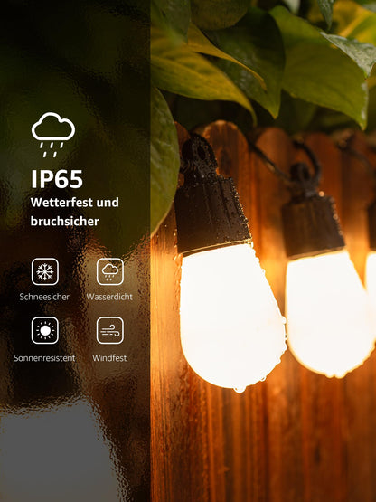 Lepro ZB1 AI LED Lichterkette aussen 15 m, RGB + Warmweiss, WLAN, IP65