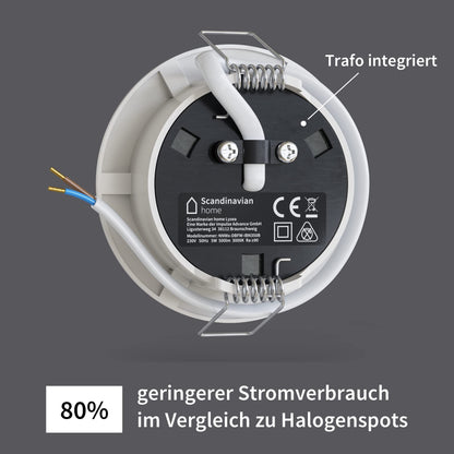 Scandinavian home 6er Set LED Einbaustrahler Warmweiss Weiss-Matt IP44